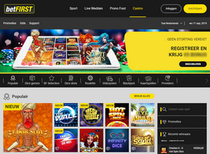 betFIRST.be Casino homepage screenshot