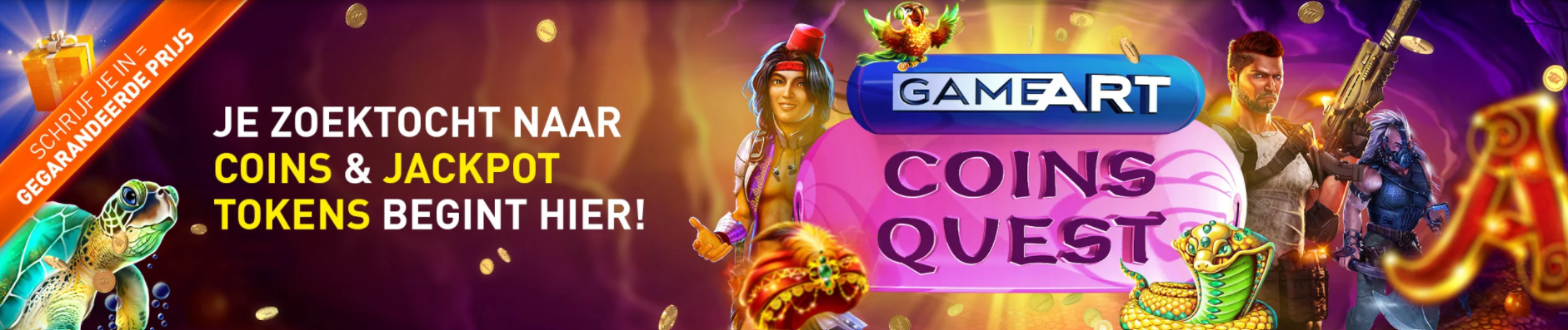 GameArt Coins Quest gegarandeerd prijs online Casino 777 Weekendtoernooi Gratis Tokens Jackpot 2021