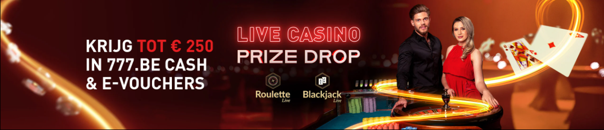 Live Casino Prize Drop Roulette Black Jack online Casino 777 €250 winst 2021