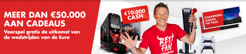 Red Fan Challenge Europees voetbal kampioenschap Circus online Casino Sportwedstrijden €50.000 Cadeaus Quiz