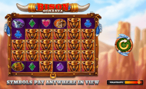 Bison Bonanza volatiliteit variantie hoog nieuwe games Slots gokkast 2022 Jackpot Circus 777 Unibet.